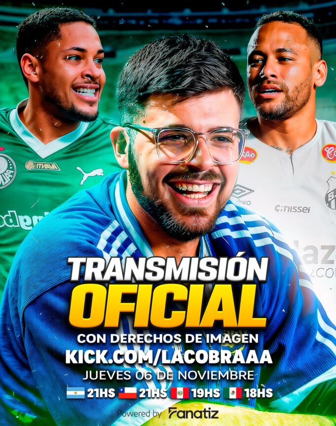 Más de 68 mil dispositivos conectados en simultáneo para ver Palmeiras vs Santos en el canal de La Cobra en Kick
