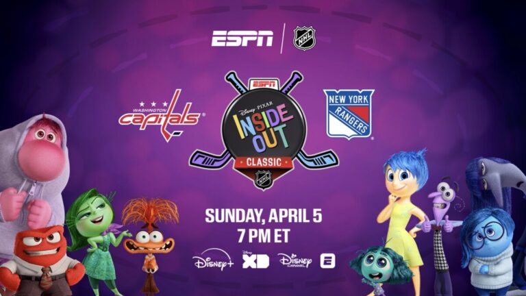 Disney y la NHL presentarán transmisión animada del partido entre Washington Capitals y New York Rangers con personajes de Inside Out