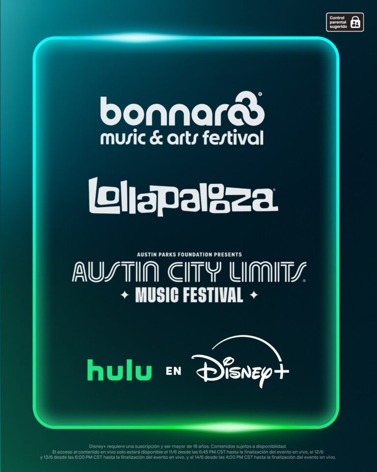 Disney+ transmitirá en vivo los festivales Bonnaroo, Lollapalooza y Austin City Limits